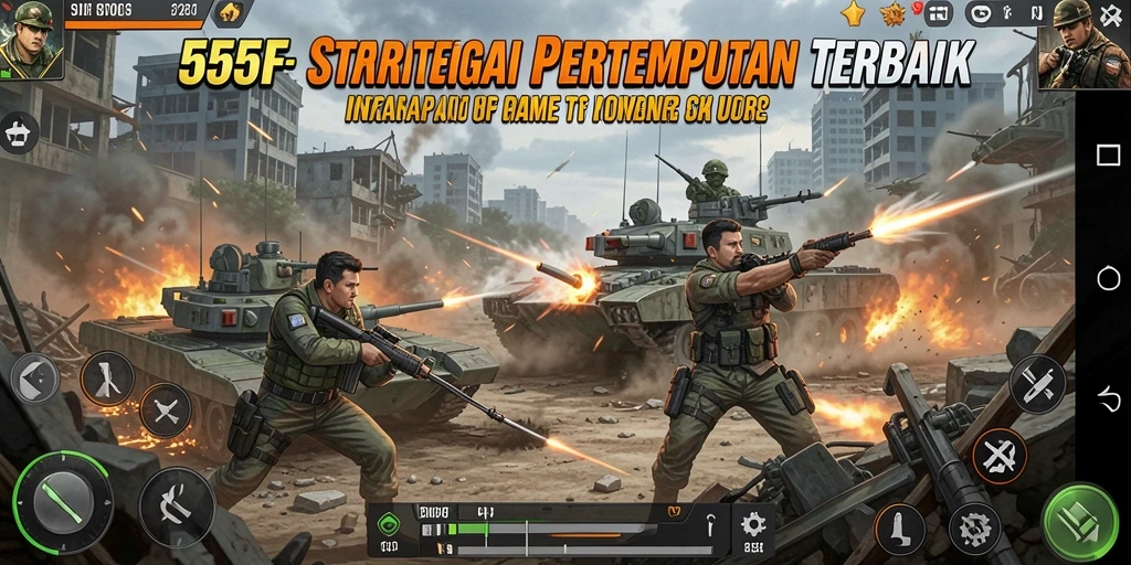 Tampilan gameplay 555F menunjukkan strategi pertempuran yang mendebarkan.