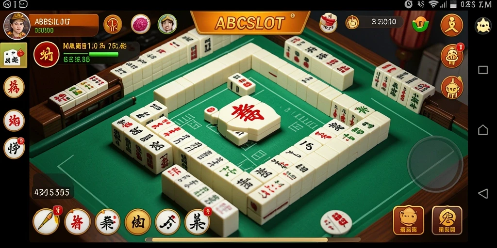 Screenshot gameplay ABCSLOT dengan tampilan ubin Mahjong yang menawan.