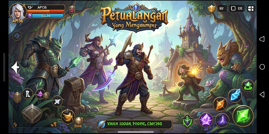 Tangkapan layar menampilkan aksi seru dalam permainan RPG API36.