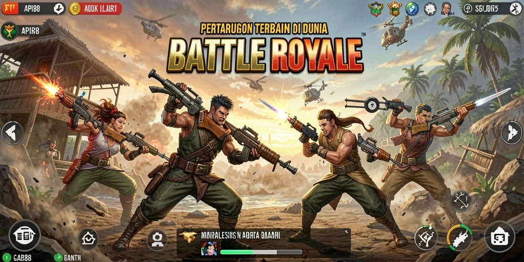 Gameplay seru dari API88 dalam pertempuran Battle Royale.