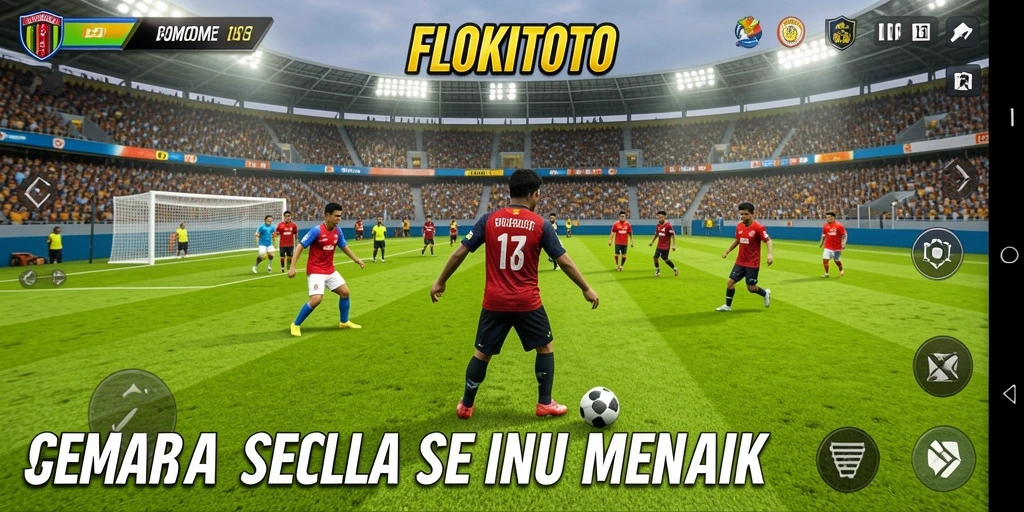 Tampilan gameplay FLOKITOTO yang menegangkan dan beraksi di lapangan.