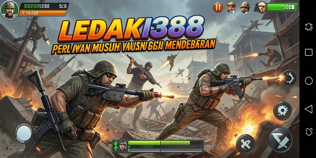 Tampilan gameplay LEDAK388 saat aksi pertempuran seru.