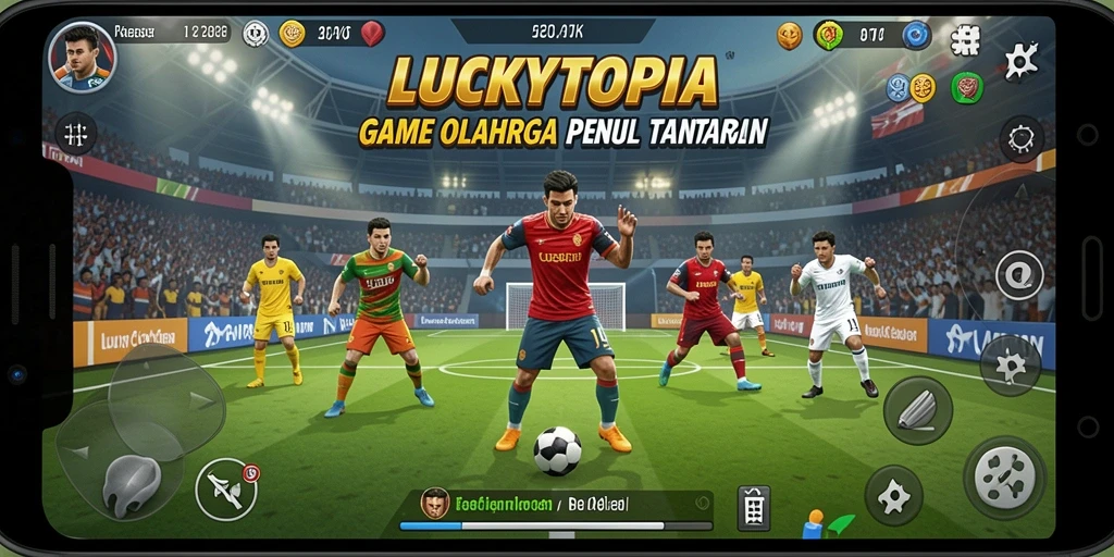 Tampilan gameplay LUCKYTOPIA yang seru dan menantang dalam olahraga.
