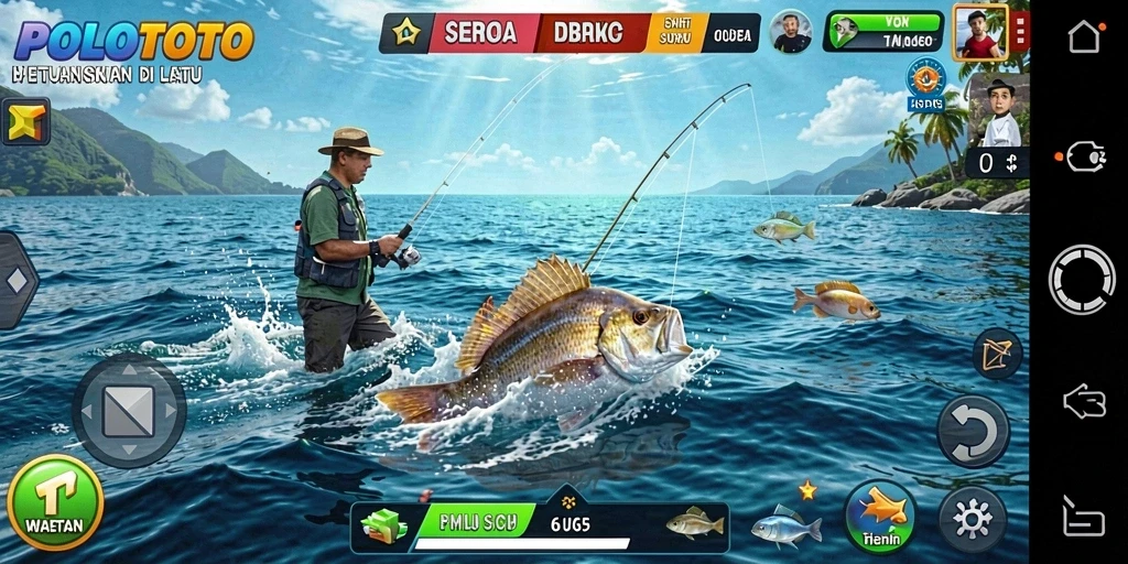 Tangkapan ikan besar saat bermain POLOTOTO di layar.