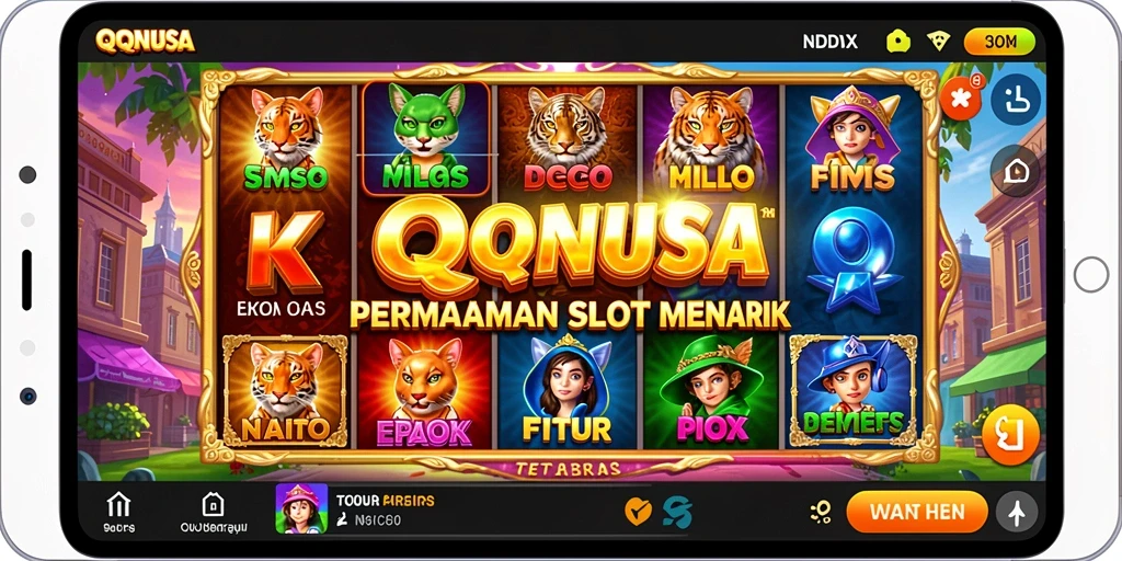 Tampilan gameplay QQNUSA dengan banyak pilihan mesin Slot.