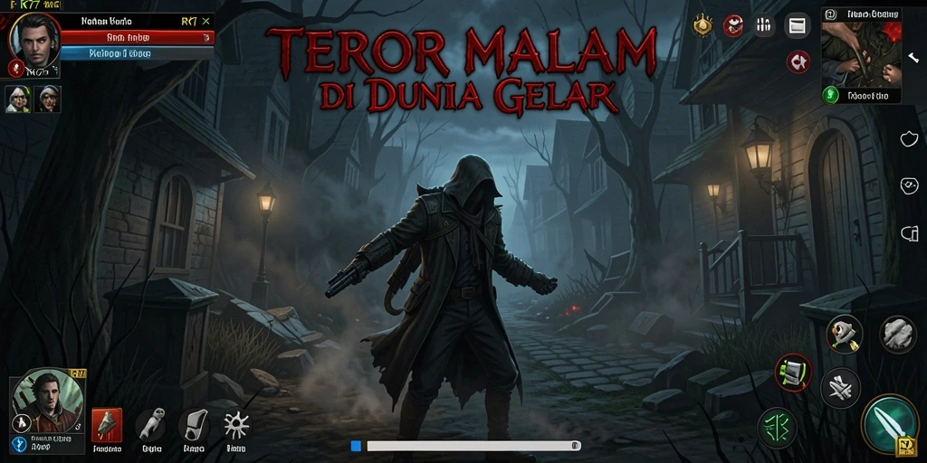 Screenshot utama RK77 menampilkan gameplay menegangkan di lokasi angker.