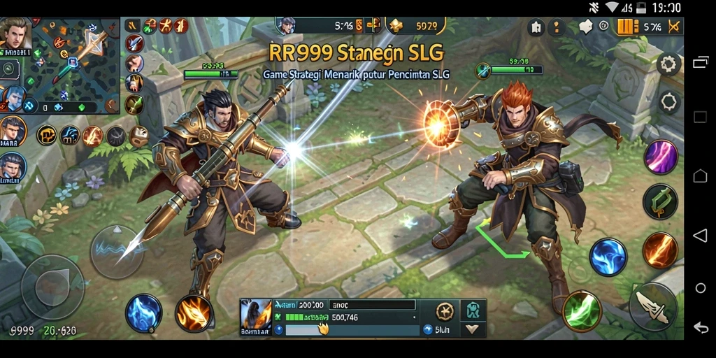 Screenshot gameplay RR999 menampilkan aksi strategis dan pembangunan kerajaan.