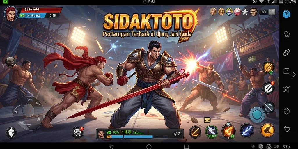 Screenshot menunjukkan aksi pertarungan seru dalam SIDAKTOTO.