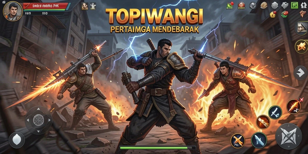 Gameplay intens dari TOPIWANGI dalam pertarungan karakter.