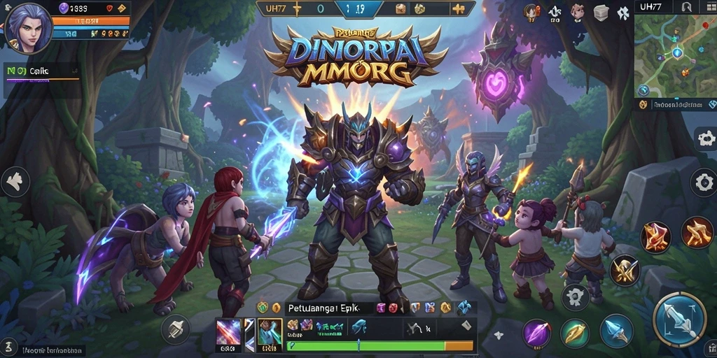 Screenshot UH77 menampilkan aksi seru dalam dunia MMORPG.